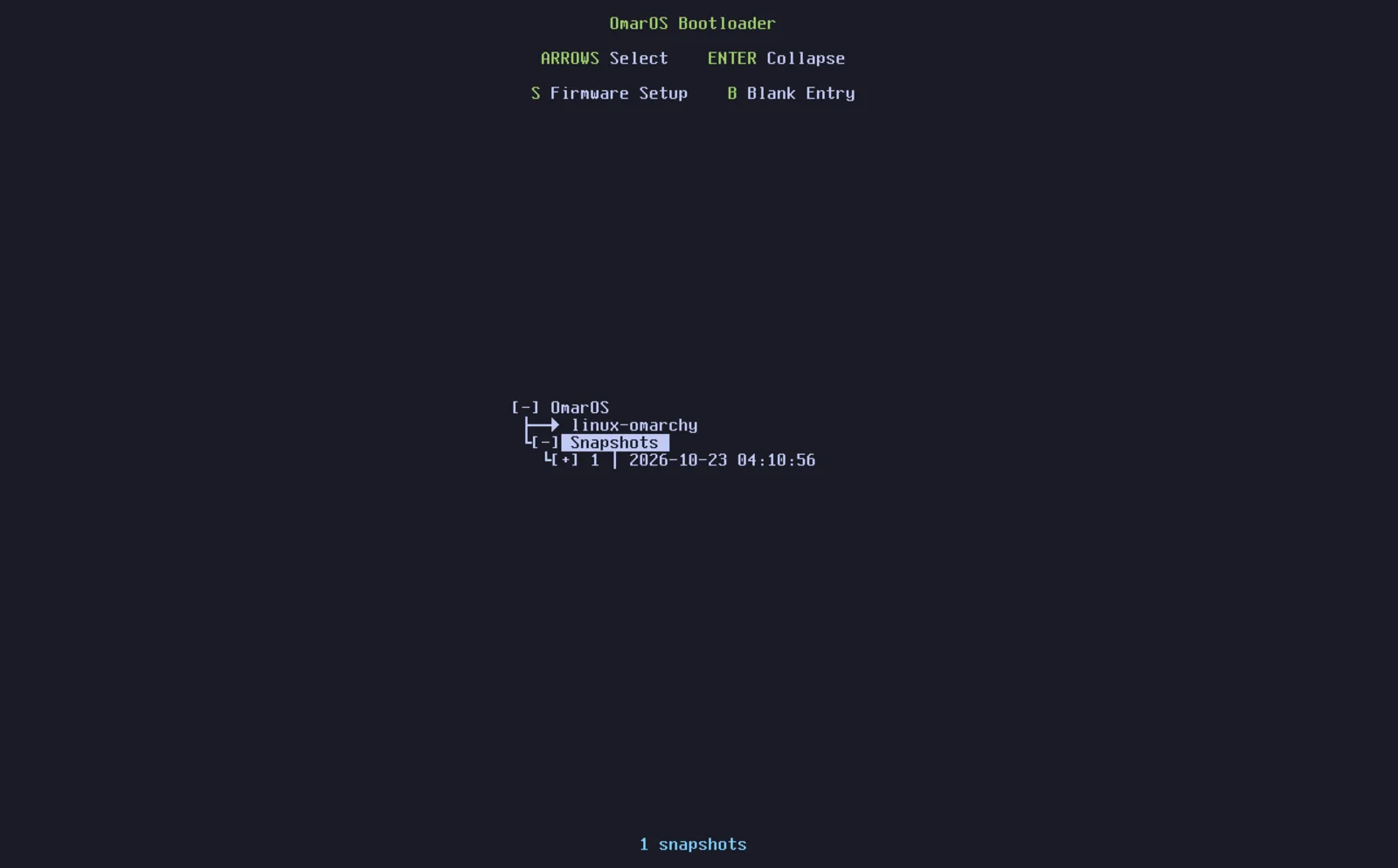 snapshots-bootloader